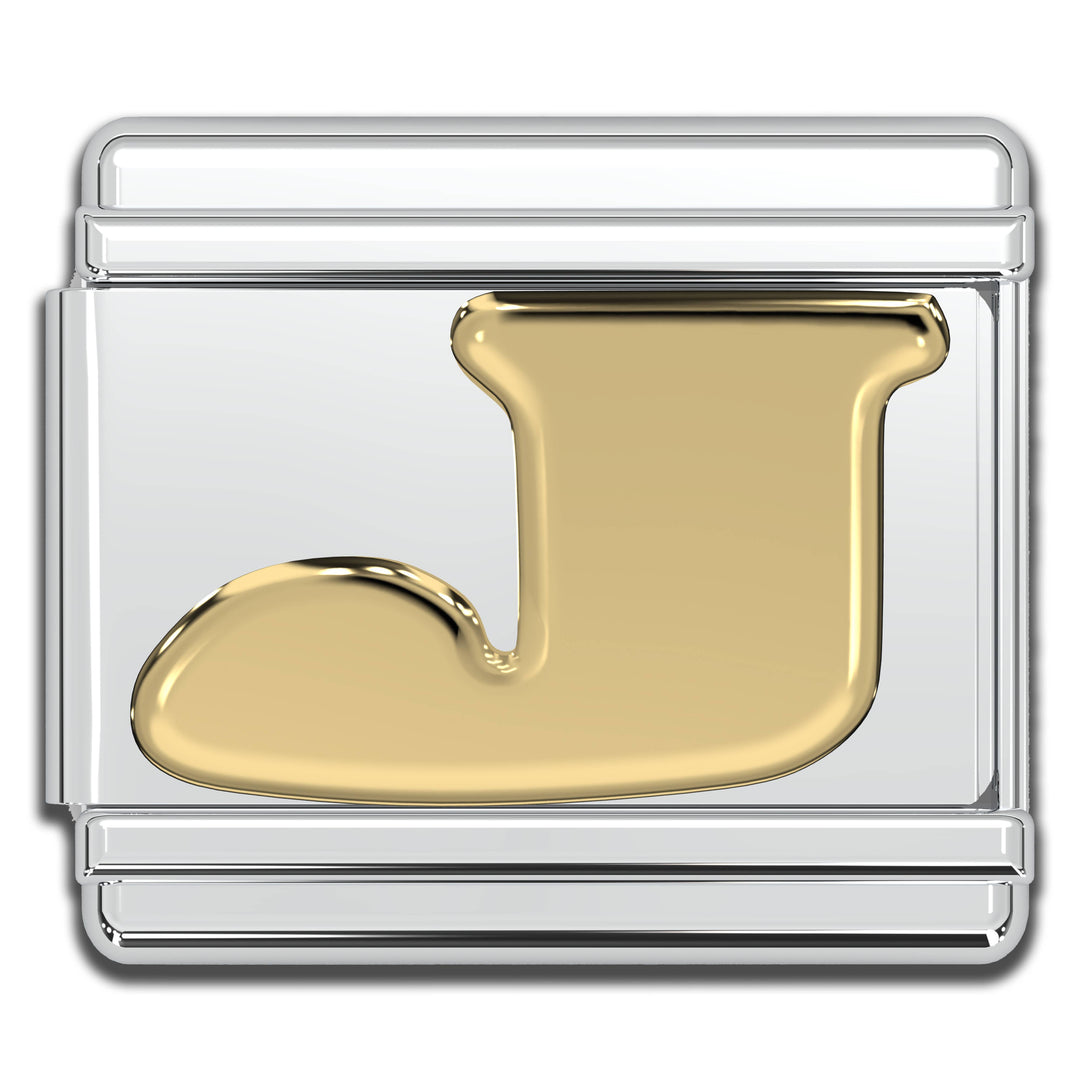 Natalia - Italian Charm Letters A-Z - 9mm Gold Bracelet Charms: P