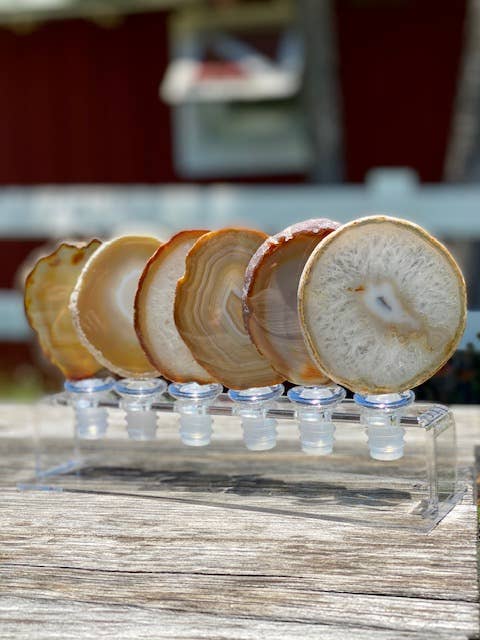 TAYLOR GRAY - Agate Wine Stoppers | shoptaylorgray: Teal