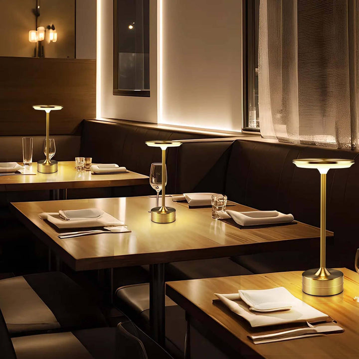 LAX Gadgets - LED Table Lamp – Touch Control, Dimmable, Rechargeable: Gold