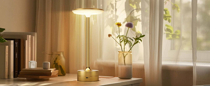 LAX Gadgets - LED Table Lamp – Touch Control, Dimmable, Rechargeable: Gold