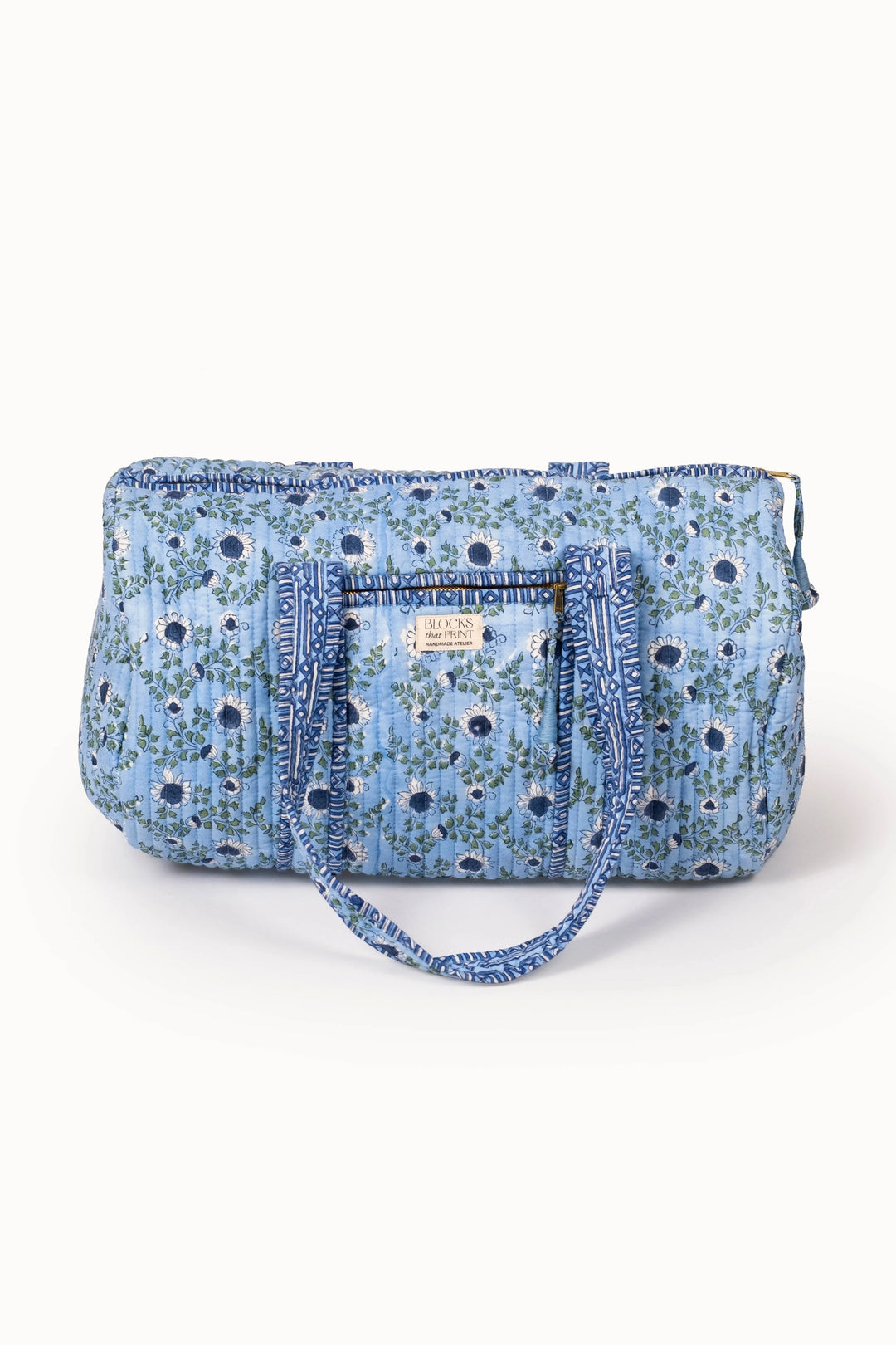 Blocks That Print Blue And Green Vine Duffle