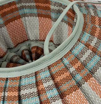 MKS America - Boho Checkered Straw Hat Foldable Beach Sun Hat: TGrass / M