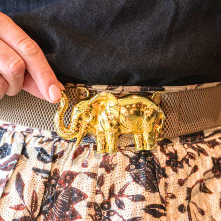 Garland - Elephant Artisan Interchangeable Belt Buckle w/ Gold Finish