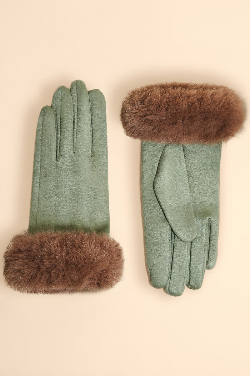 Bettina Faux Suede Gloves