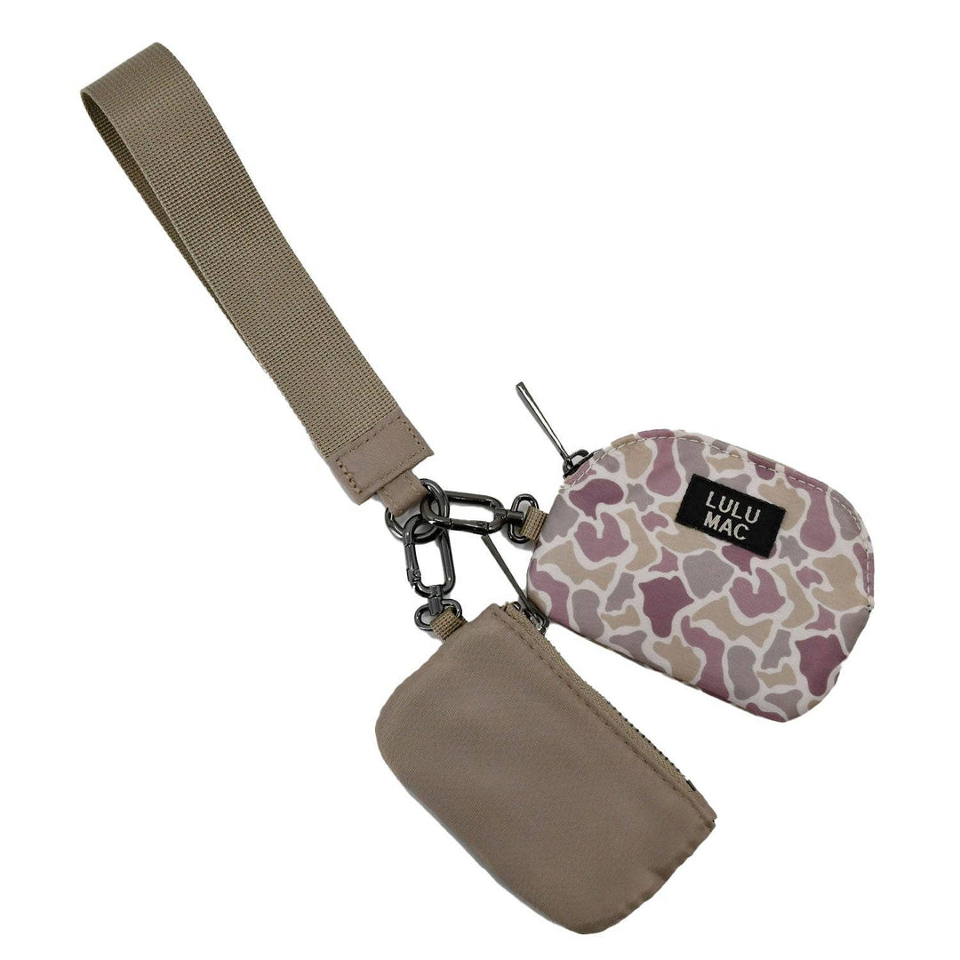 Girlie Girl Originals - DP-8162 Camo/Beige Lulu Mac Double Pouch Wristlets