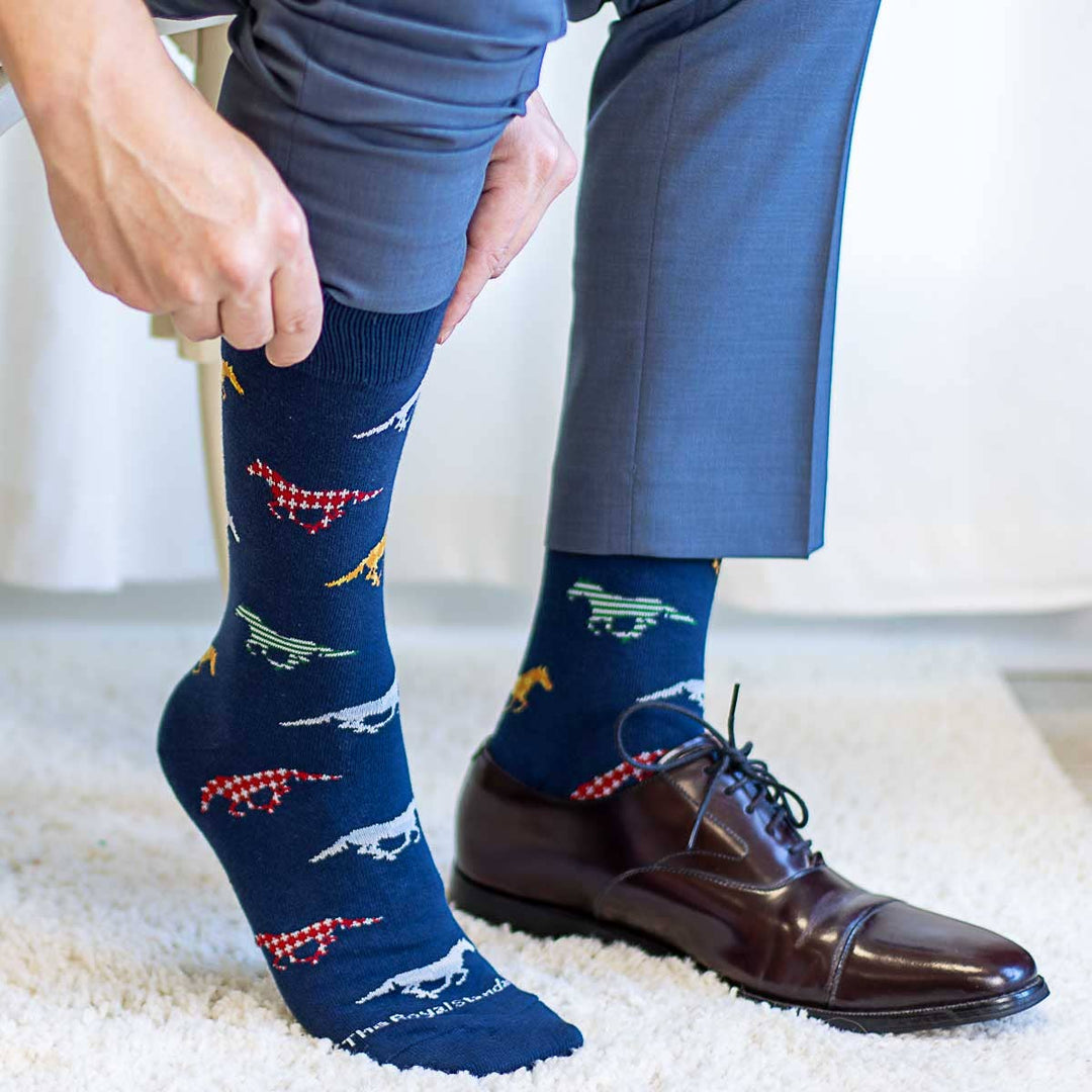 The Royal Standard - Men's Jockey Socks   Navy/Multi   One Size