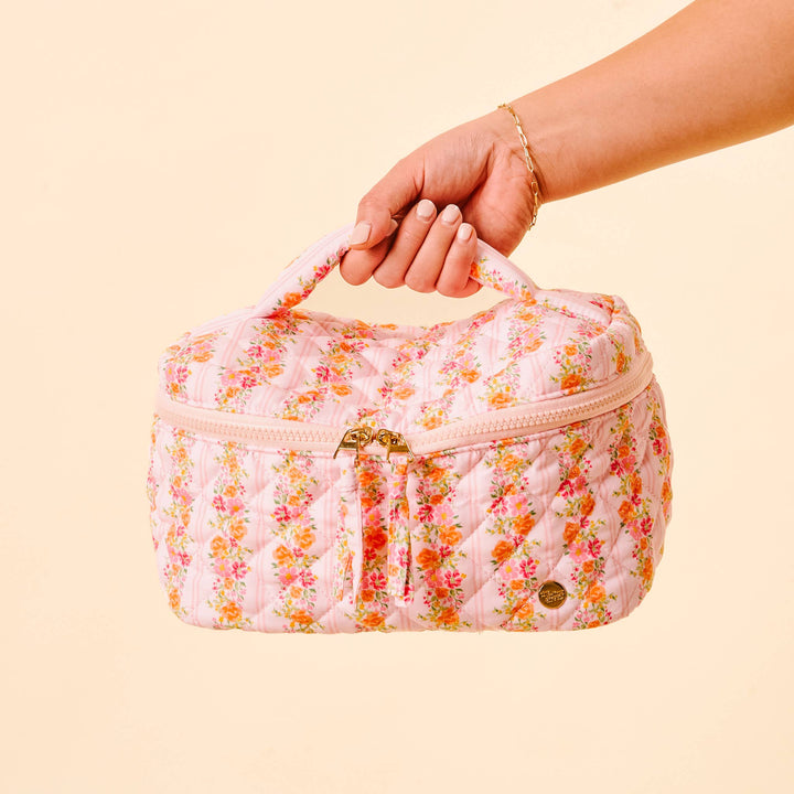 The Darling Effect - Glam & Go Quilted Cosmetic Bag-Petal Parade Pink