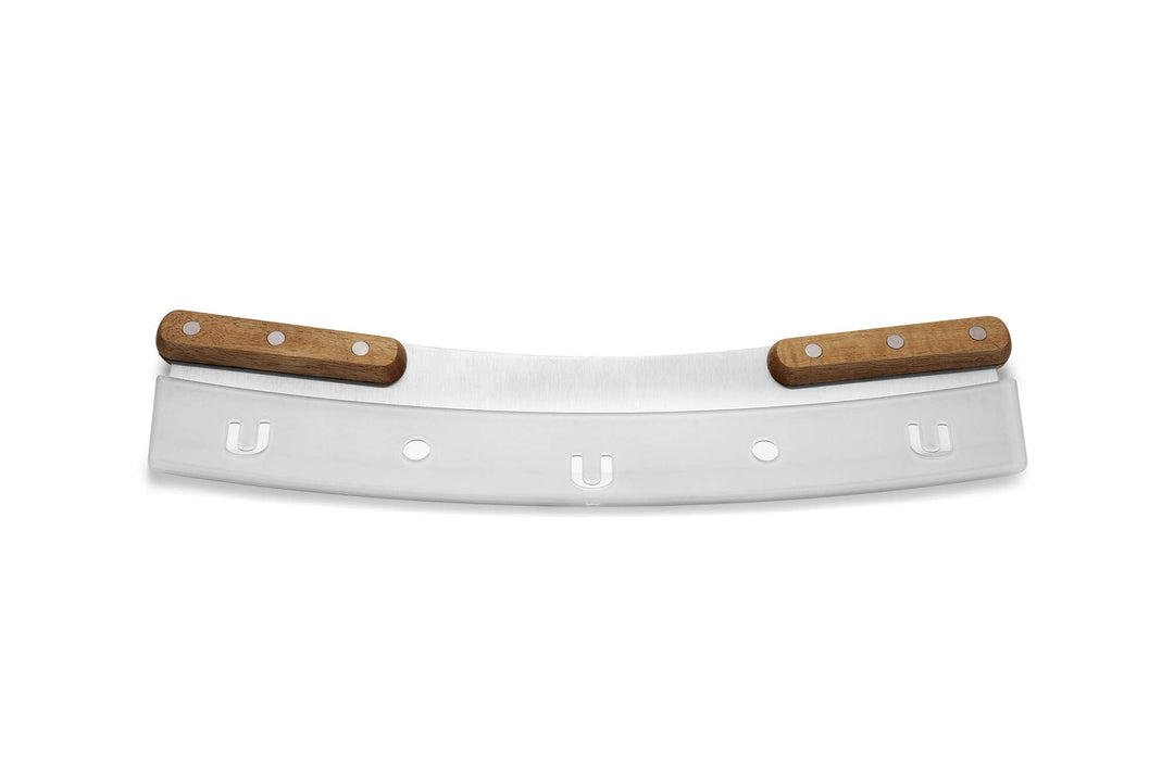 Fox Run Brands - Outset Acacia Pizza Cutter, Stainless Steel, 13" Blade