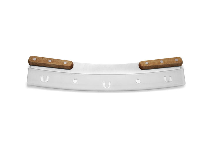 Fox Run Brands - Outset Acacia Pizza Cutter, Stainless Steel, 13" Blade