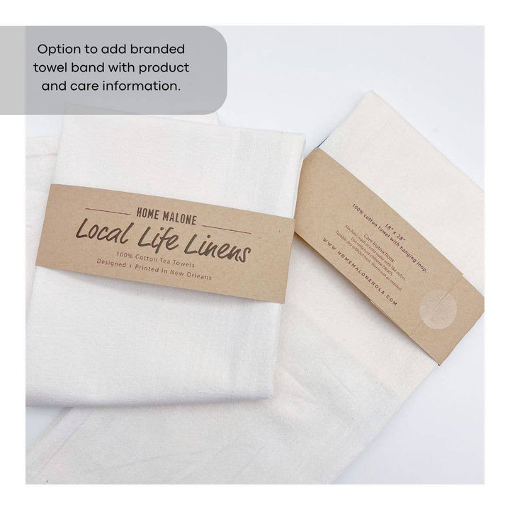 Home Malone - Magnolia Dish Towel - Southern Floral Decorative Kitchen: With Towel Band