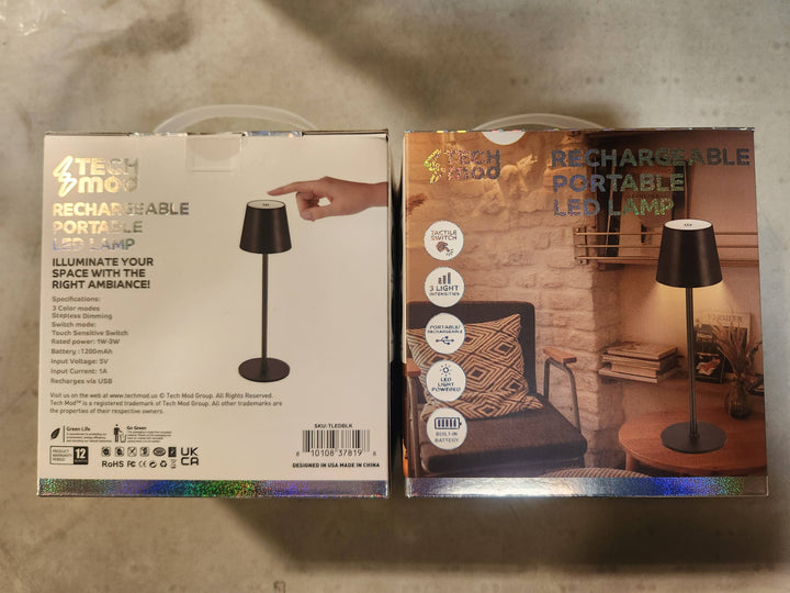 LAX Gadgets - Sleek Cordless Table Lamp- Adjustable Lighting for Any Space: White