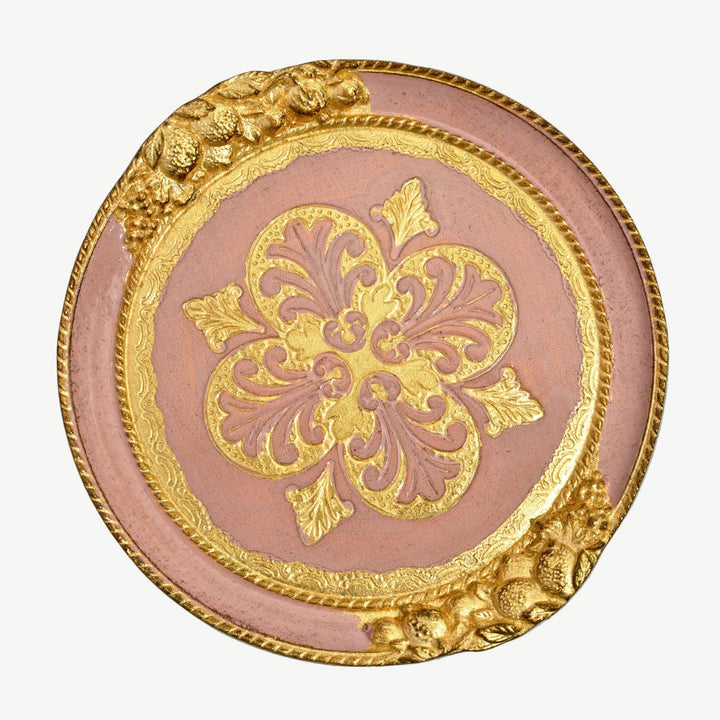 Florentine Carved Wood Small Circle Lemon Tray: Basil Green