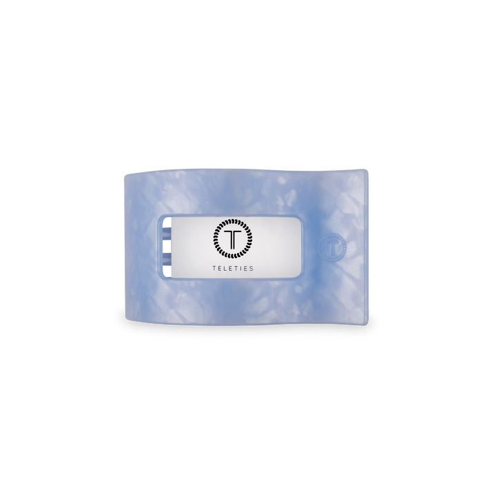 TELETIES - Flat Rectangle Hair Clip | Small | Blue Lagoon