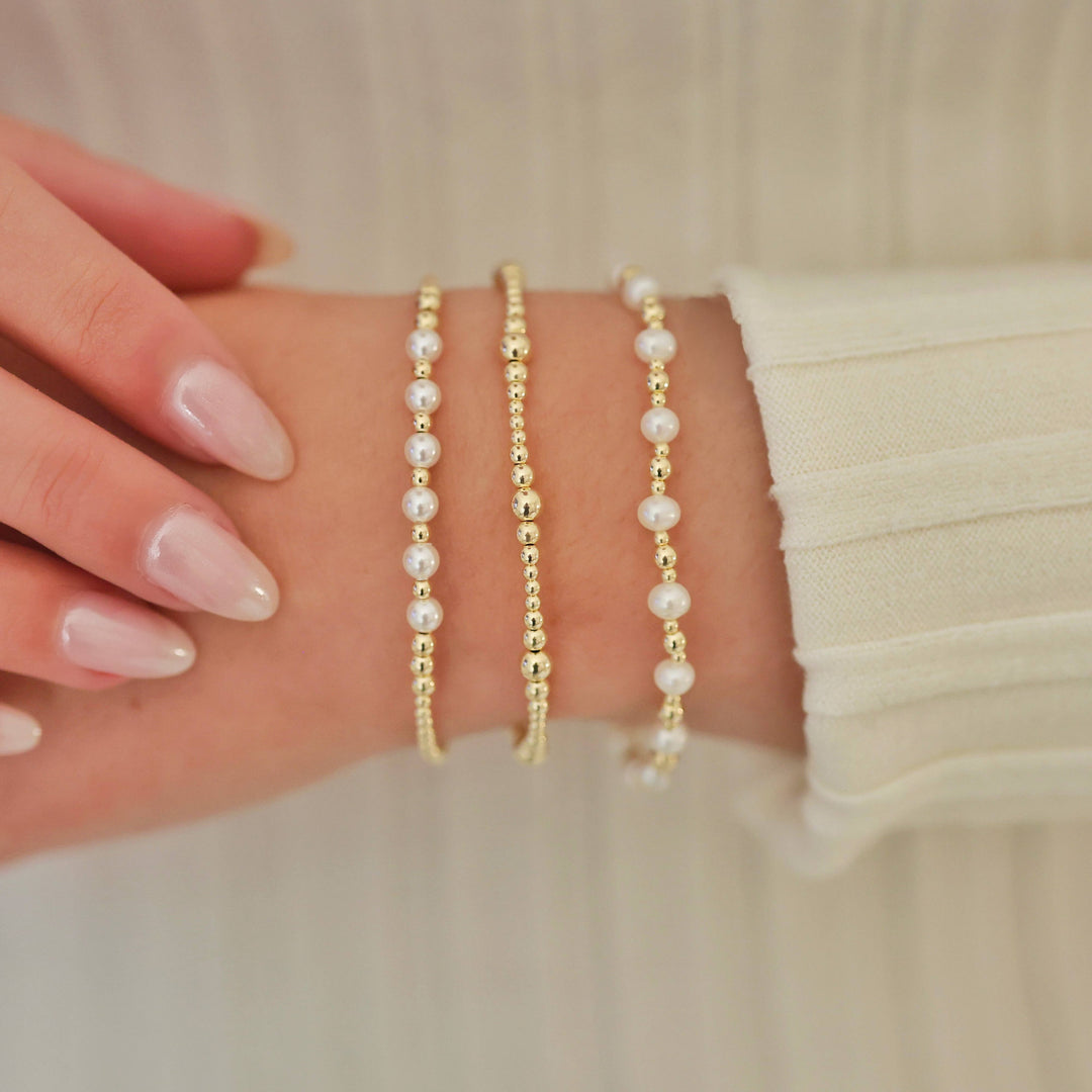 bara boheme - Carolyn | Gold Filled Beaded Bracelet: Gold Filled / Stretchy 6.5" (small)