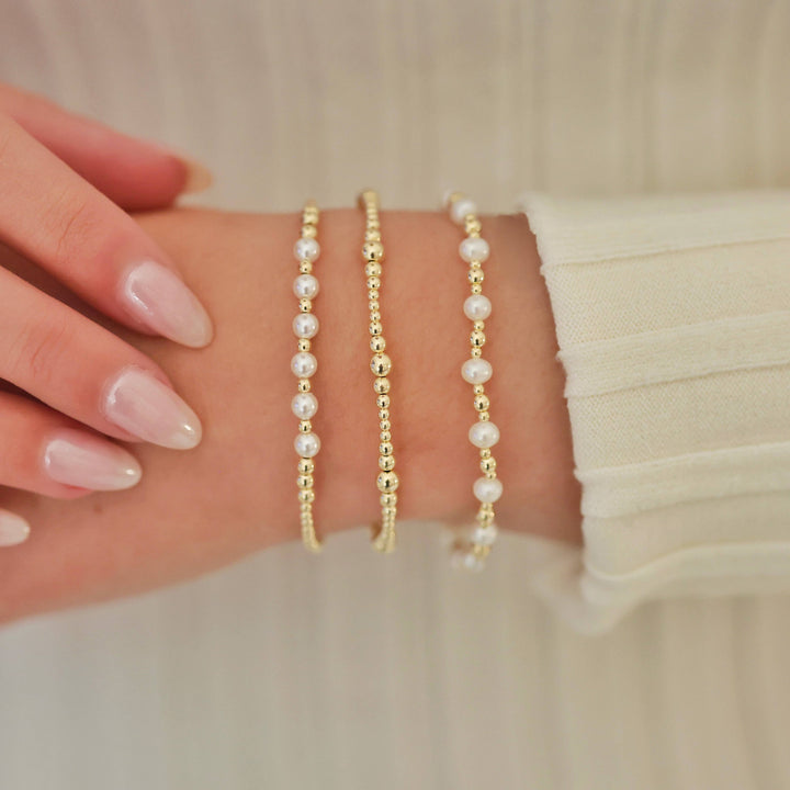 bara boheme - Carolyn | Gold Filled Beaded Bracelet: Gold Filled / Stretchy 6.5" (small)