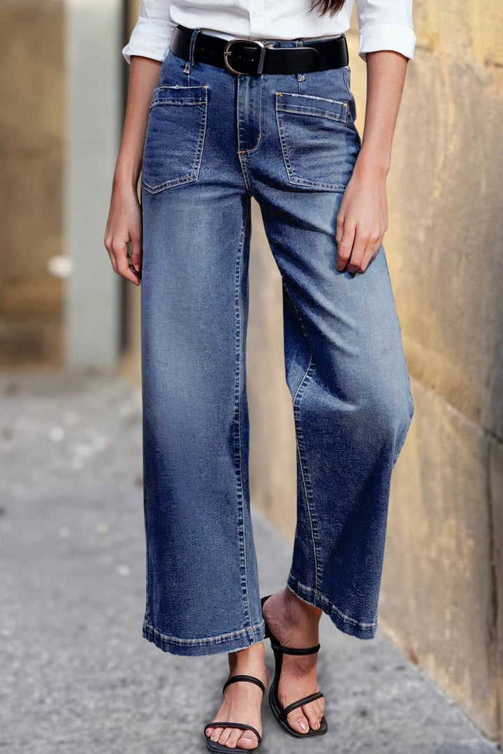 Aapparella - Womens Mimimalist Patch Pocket Shift Jeans | 4-16: Bluing / 16