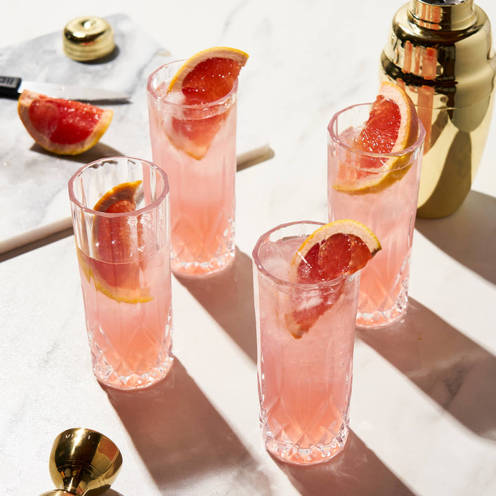 Viski - Admiral™ Vintage-Style Crystal Highball Glasses - Set of 4