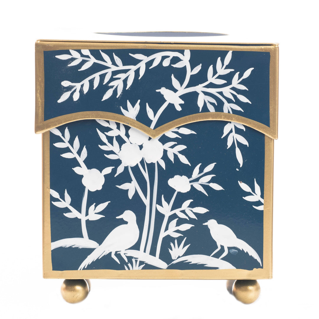 The Enchanted Home - STUNNING NEW NAVY/WHITE SCALLOPED TISSUE BOX