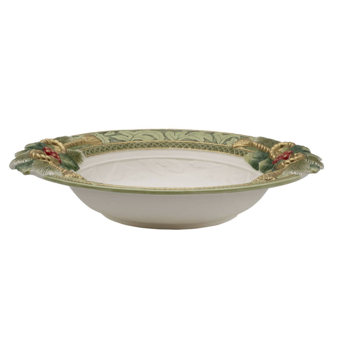 Fitz and Floyd® Mikasa® Pfaltzgraff® - Fitz & Floyd Holiday Hme Green Serve Bowl Gift Box Pkg: Green / Earthenware / Holiday