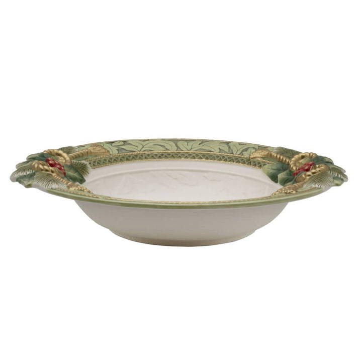 Fitz and Floyd® Mikasa® Pfaltzgraff® - Fitz & Floyd Holiday Hme Green Serve Bowl Gift Box Pkg: Green / Earthenware / Holiday