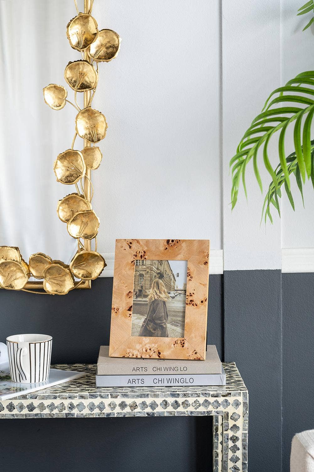 A&B Home Group Inc. - 8x10" Burl Wood Photo Frame, Brown