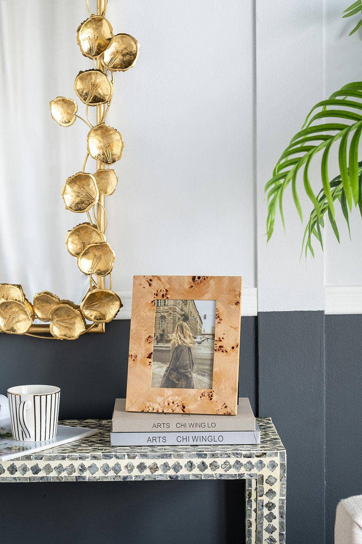 A&B Home Group Inc. - 8x10" Burl Wood Photo Frame, Brown