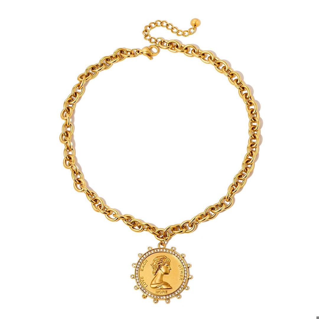 Gold Love Each Other More Pendant Necklace