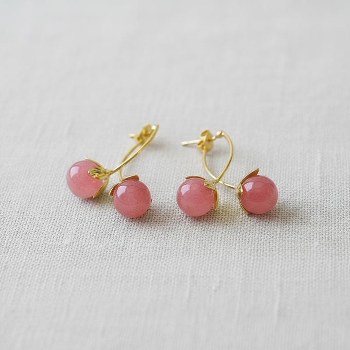 paperln - Pink Tomato Drop Earrings
