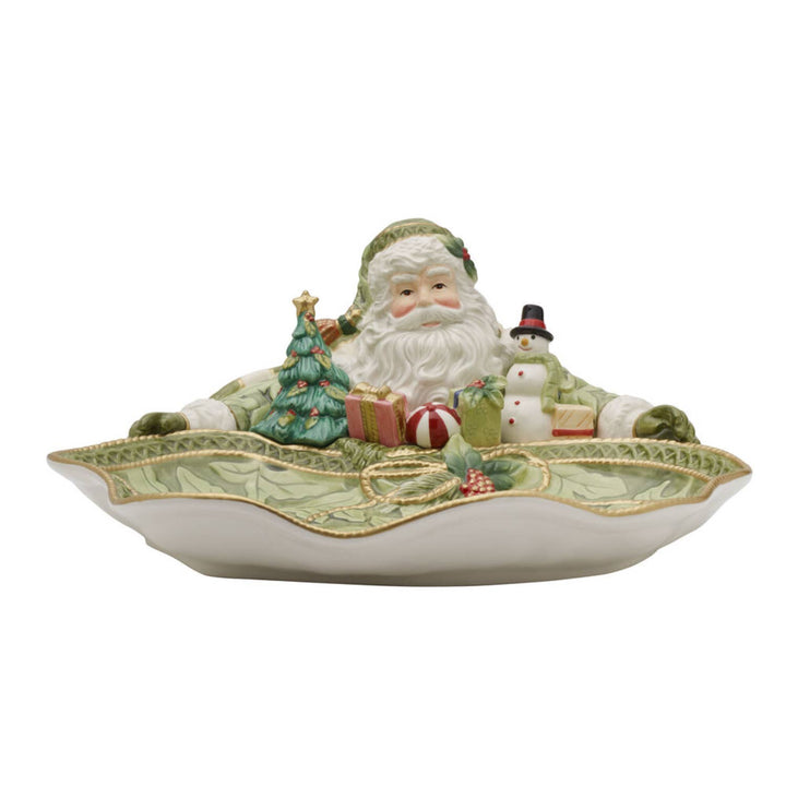 Fitz and Floyd® Mikasa® Pfaltzgraff® - Fitz & Floyd Holiday Hme Green Santa Server Gift Box Pkg: Green / Earthenware / Holiday