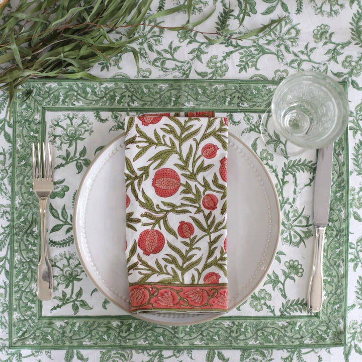 PACIFIC & ROSE TEXTILES - Placemat Lilibet Green, Set of 4