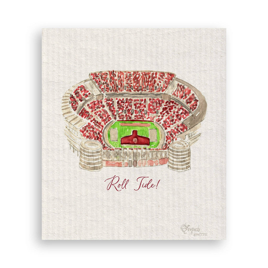 French Graffiti - Alabama Football Stadium with Quote: Dishtowel
