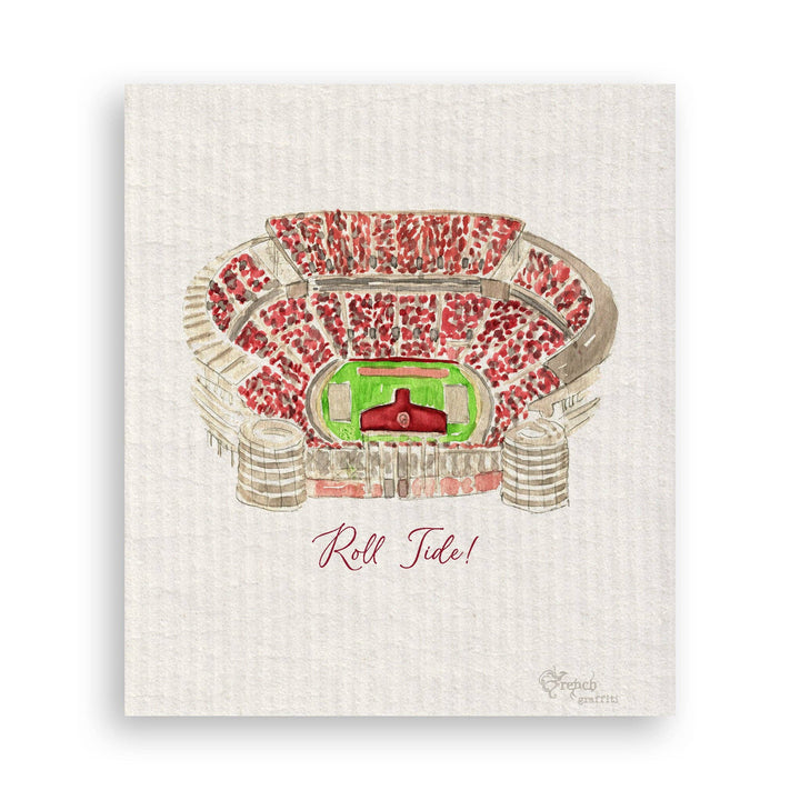 French Graffiti - Alabama Football Stadium with Quote: Dishtowel