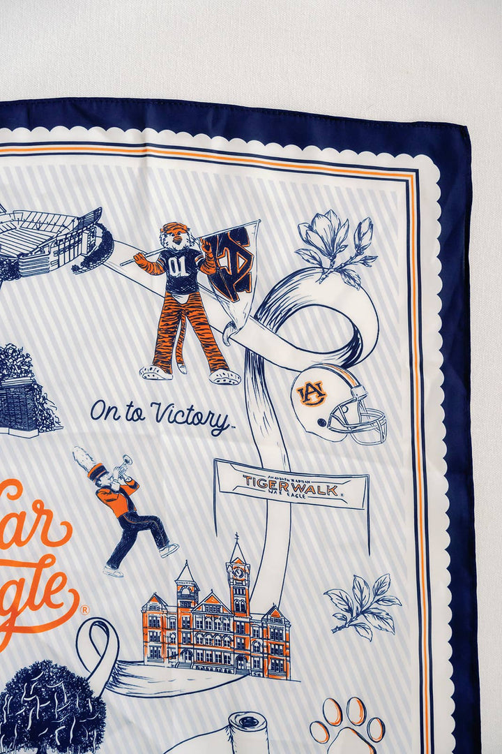 Gracefully Made Art - Auburn University Striped Silk Scarf