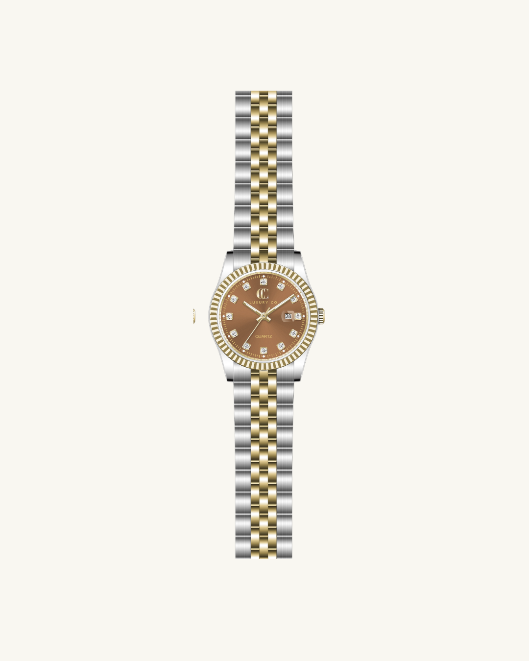 C&C LUXURY CO. - 31MM CLASSIC WATCH: GOLD & BROWN