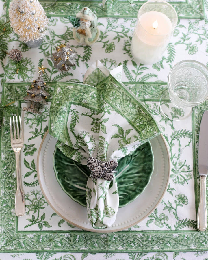 PACIFIC & ROSE TEXTILES - Napkin Lilibet Green, Set of 4