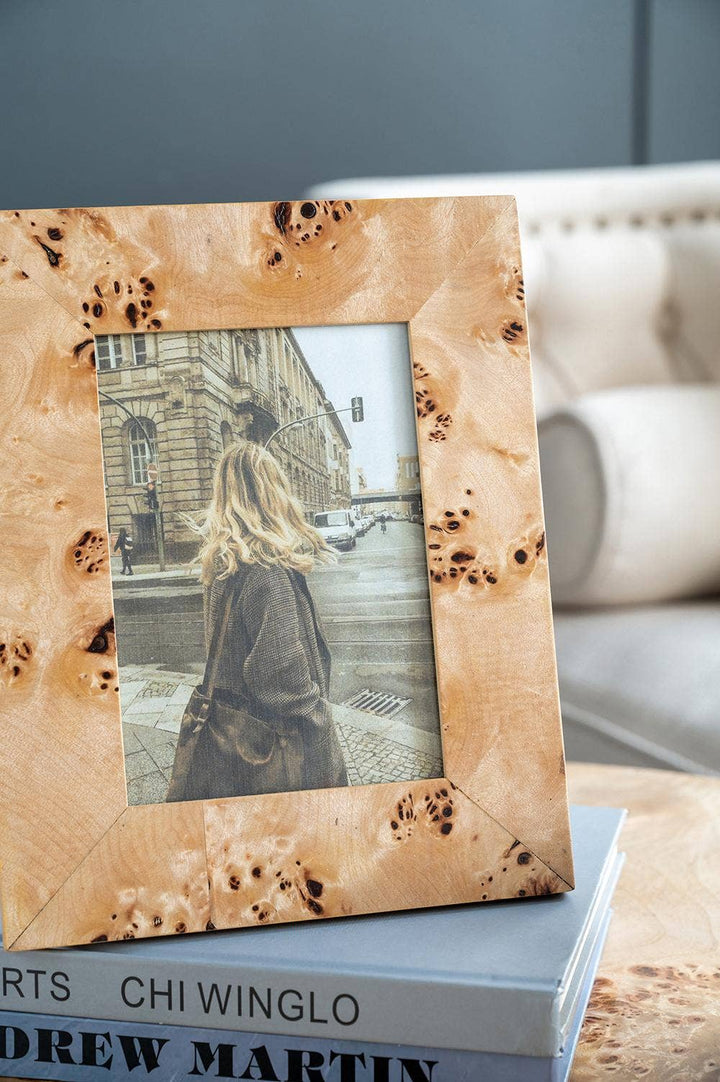 A&B Home Group Inc. - 8x10" Burl Wood Photo Frame, Brown