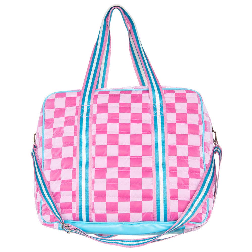 Katydid - Pink Checkerprint Pickleball Sling Bag: Hot Pink