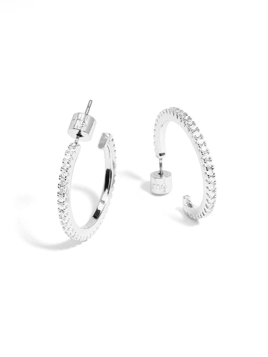 rho - Small PavŽ Hoop Earring: Gold/Clear