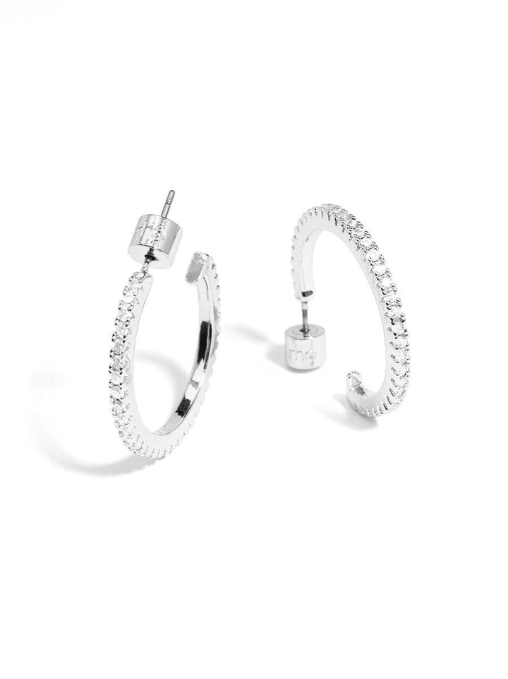 rho - Small PavŽ Hoop Earring: Gold/Clear