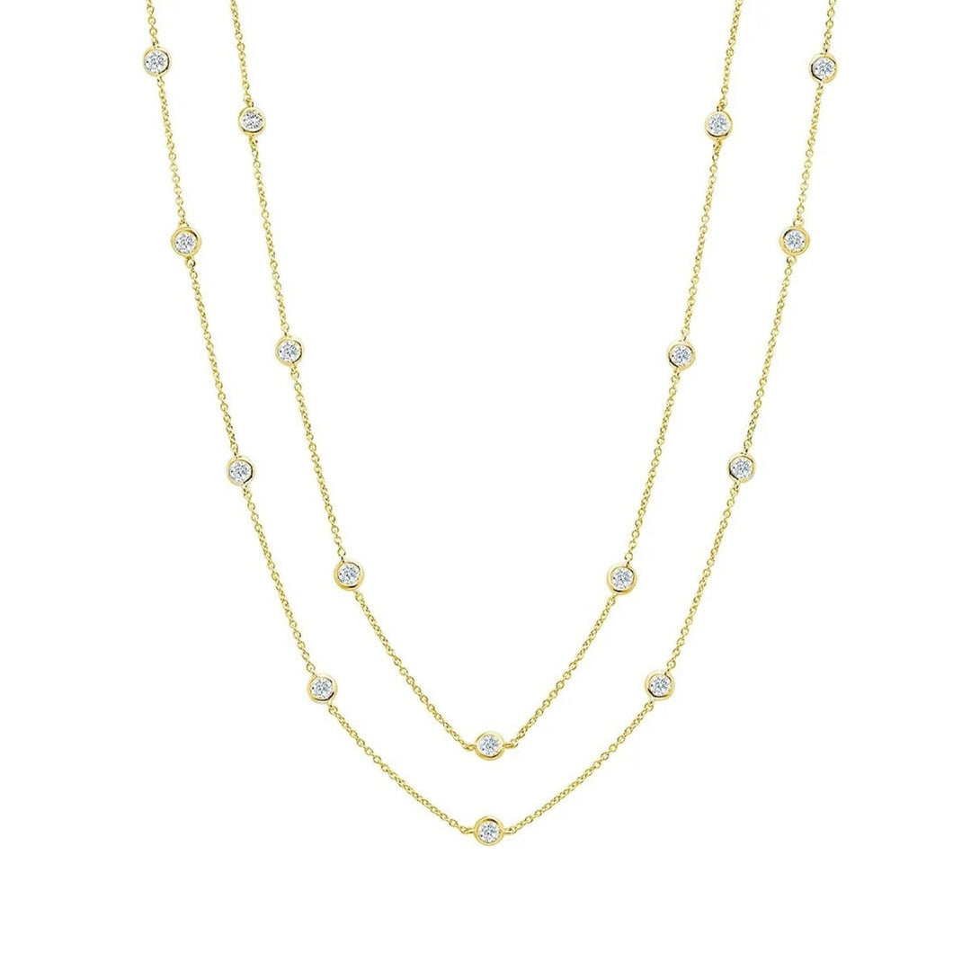 4mm 36" Station Necklace Finished in Gold