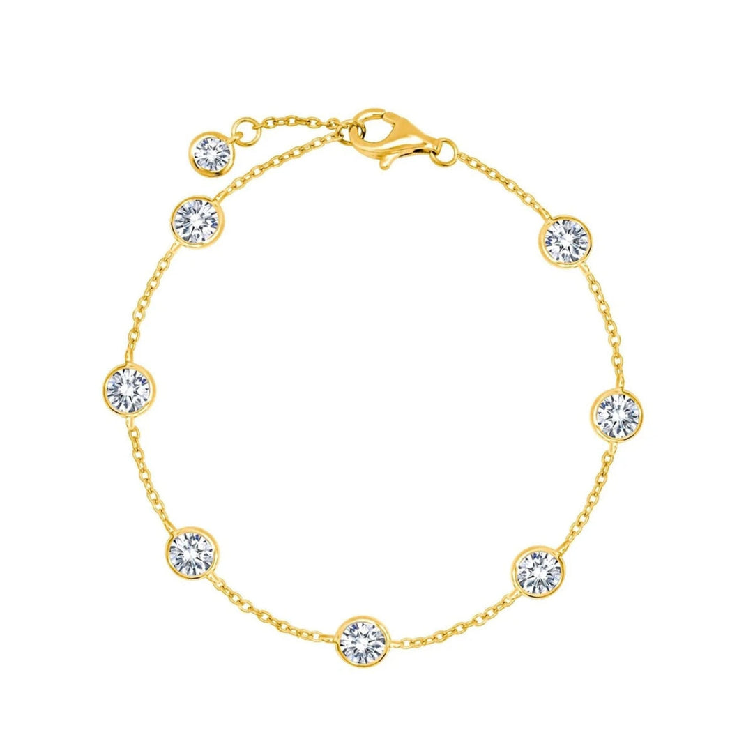 4mm Station Anklet Finished in Gold