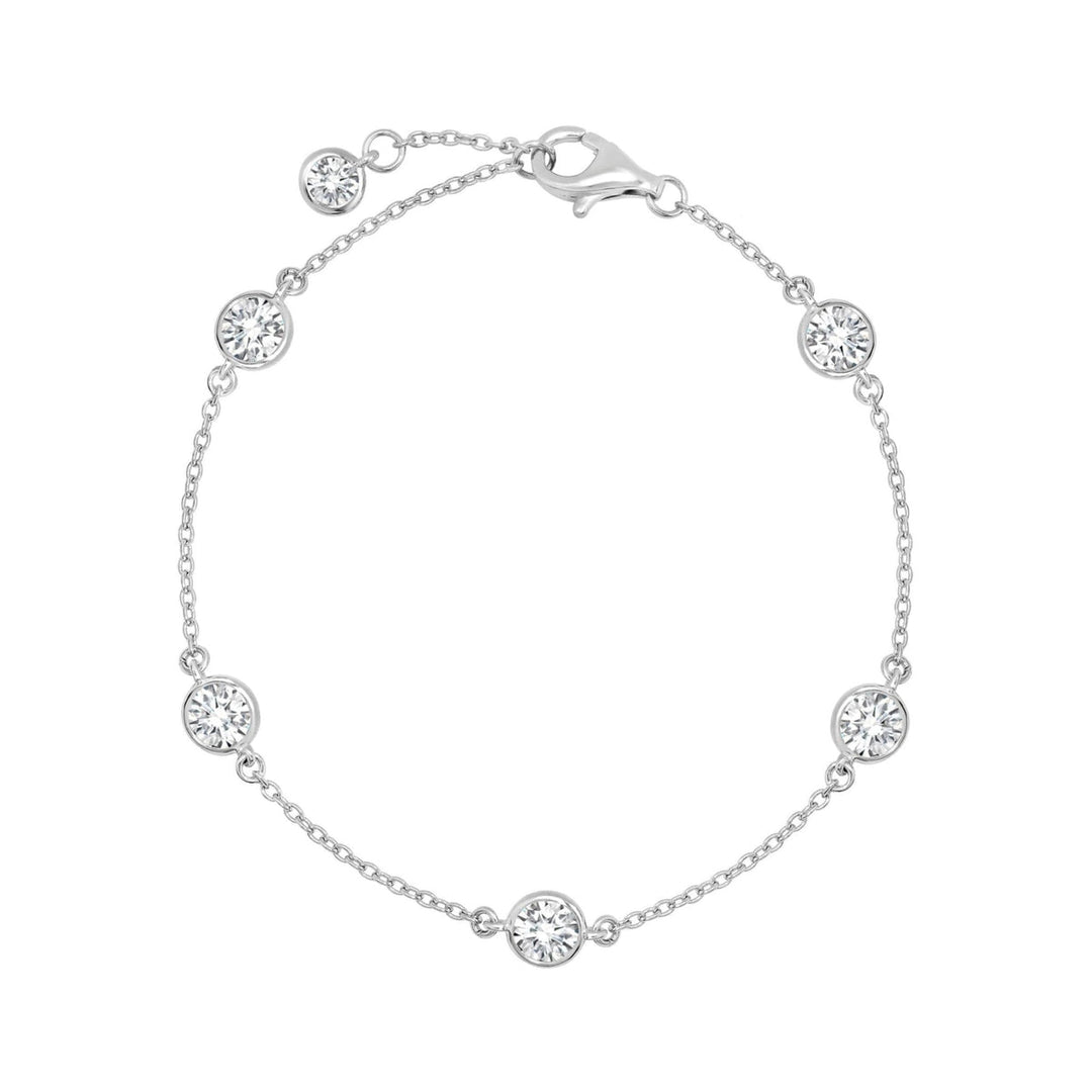 4mm Station Bracelet Finished in Platinum