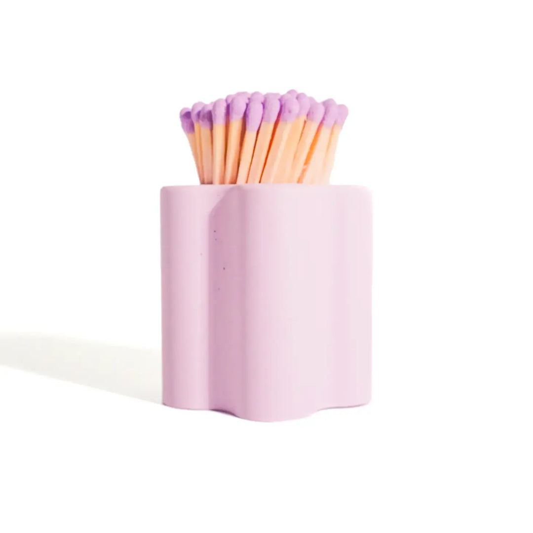 Enlighten the Occasion - Pastel Flower Vessel with Colorful Matchsticks: Pink