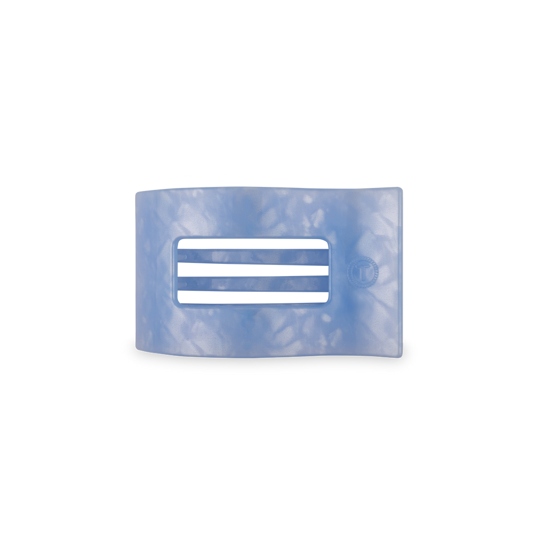 TELETIES - Flat Rectangle Hair Clip | Small | Blue Lagoon