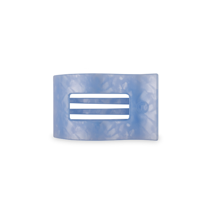 TELETIES - Flat Rectangle Hair Clip | Small | Blue Lagoon
