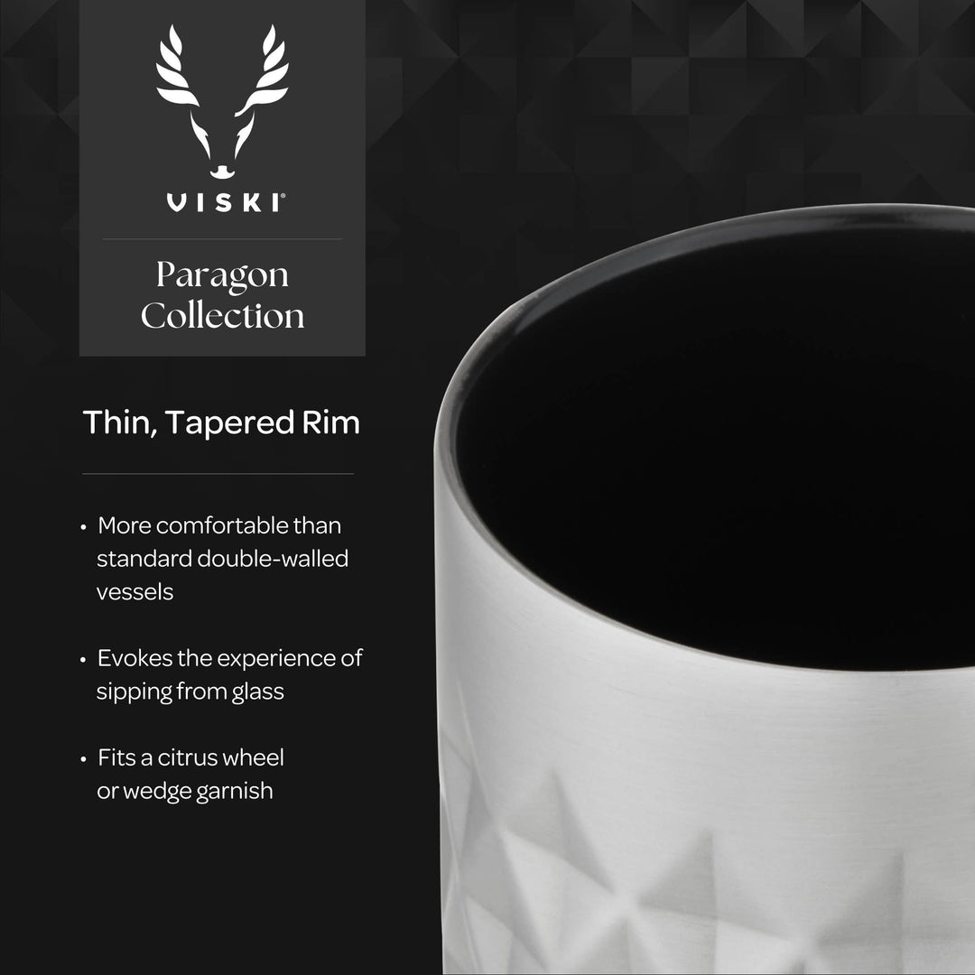 Viski - Paragon Ceramic Coated Rocks Tumbler w/ Lid - Satin Green