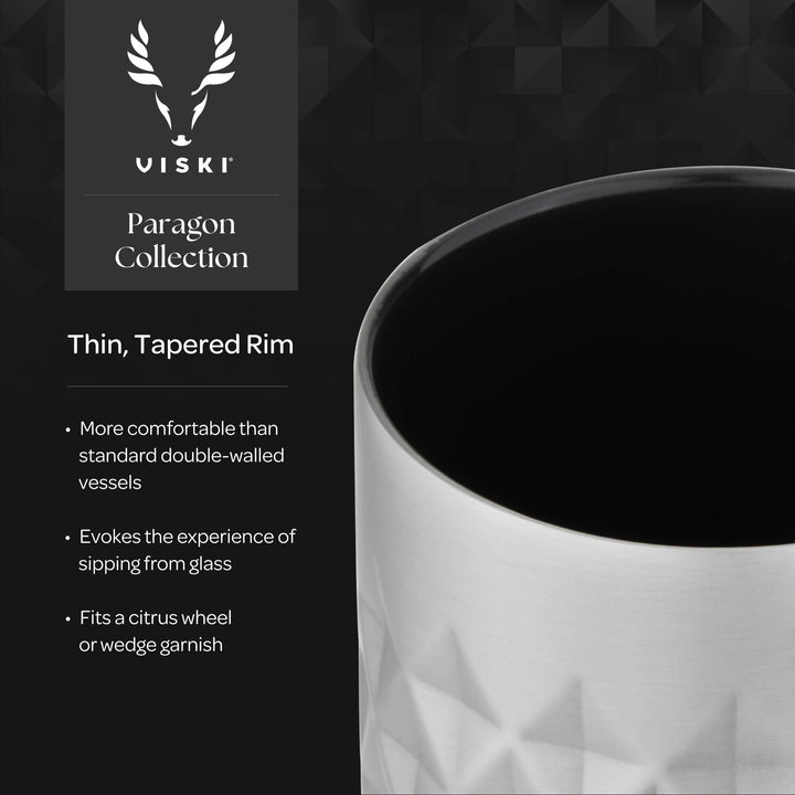Viski - Paragon Ceramic Coated Rocks Tumbler w/ Lid - Satin Green