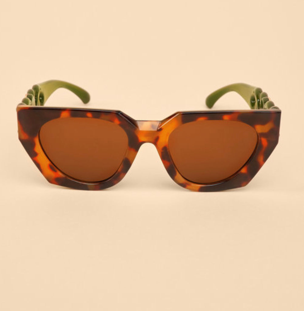 Powder Zelia - Tortoiseshell/Olive Sunglasses