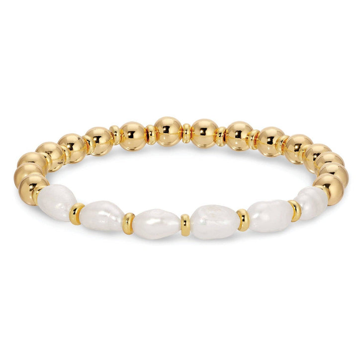 Splendid Iris - Perfectly Accented Pearl Stretch Bracelet