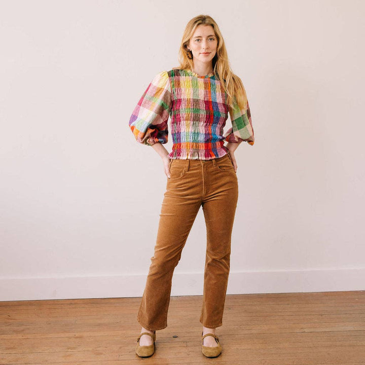 Sunshine Tienda - Harbor Plaid Hali Top: S